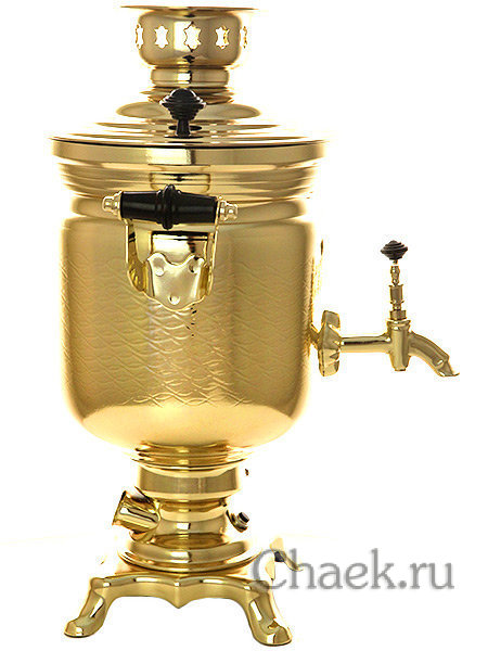 Электрический самовар 3 литра желтый "цилиндр" с автоматическим отключением при закипании, арт. 120304к