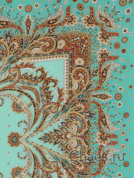 Платок шелковый (крепдешин) "Коралловый бриз" 1603-11, 89х89 см