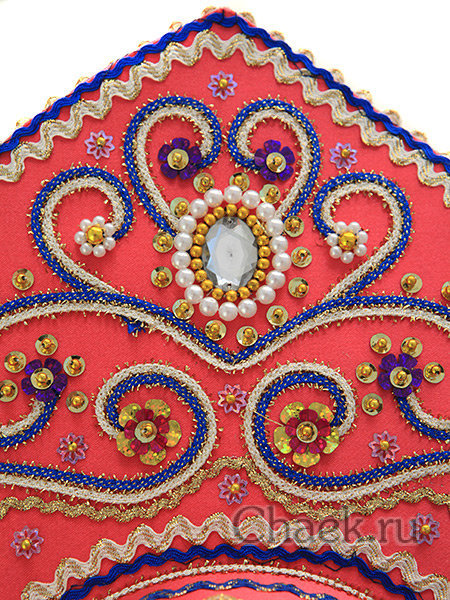 Русский кокошник "Купола" розовый