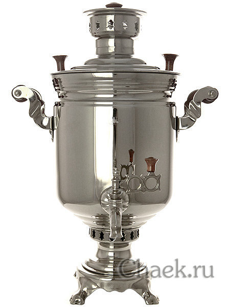 Набор "Праздник" самовар комбинированный 5 л цилиндр никелированный