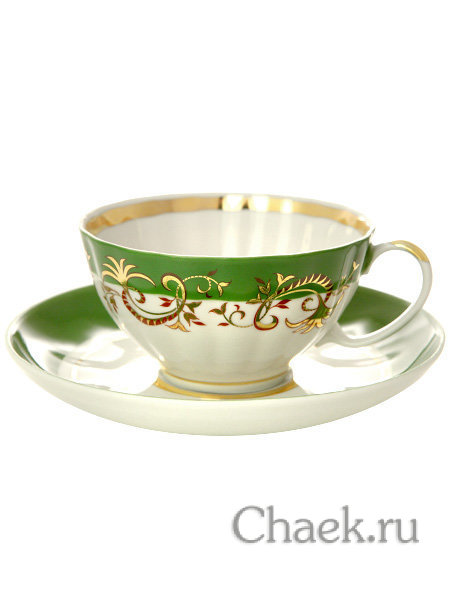 Чайный сервиз форма "Белый Лебедь" рисунок "Кружево" 6/15, Дулевский фарфор