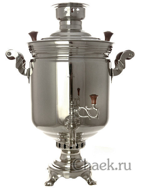 Набор "Праздник" самовар комбинированный 7 л цилиндр никелированный