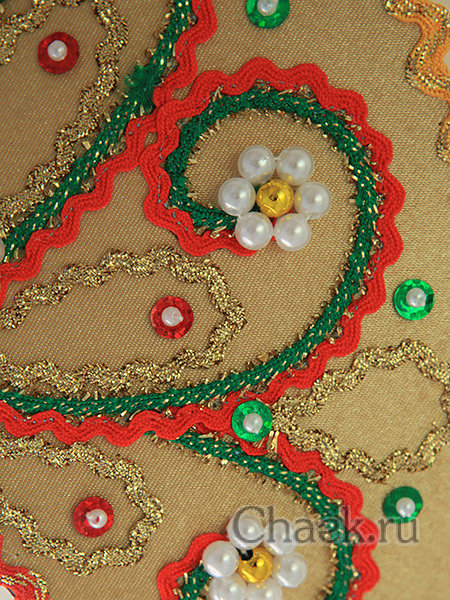 Русский кокошник для девушки "Девичий" золотой