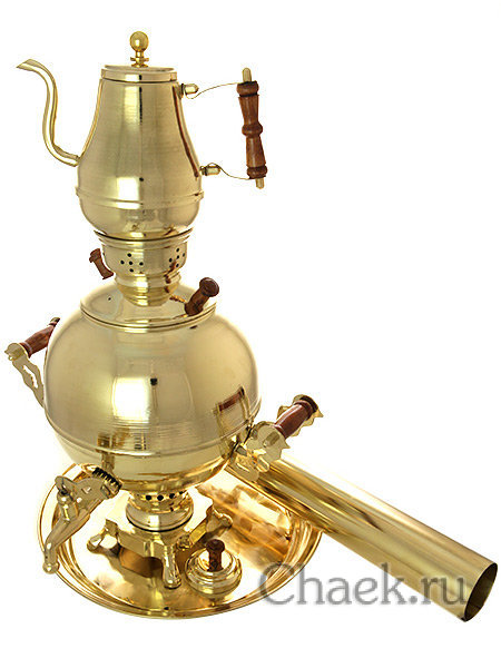 Набор угольный самовар 5 л "Чаепитие-шар" латунный, Москва Набор угольный самовар 5 л "Чаепитие-шар" латунный, Москва
