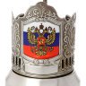 Никелированный подстаканник с цветным нанесением "Флаг России" Кольчугино
