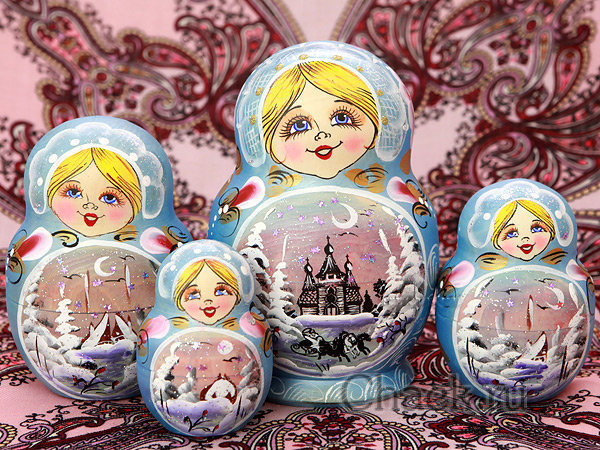 Матрешка "Зима", пузатая, арт. 1045