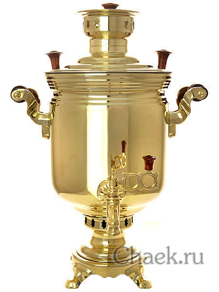 Набор самовар комбинированный 5 л цилиндр желтый