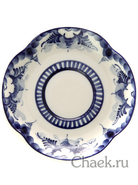 Чайная пара с художественной росписью Гжель "Голубая рапсодия"