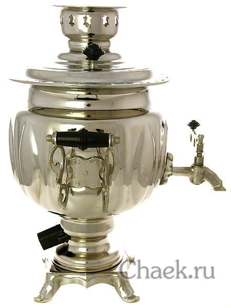 Электрический самовар 3 литра никелированный "Овал" на напряжение 110 вольт, арт. 110301з