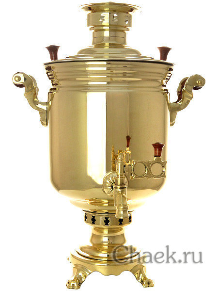 Набор самовар комбинированный 7 л цилиндр желтый