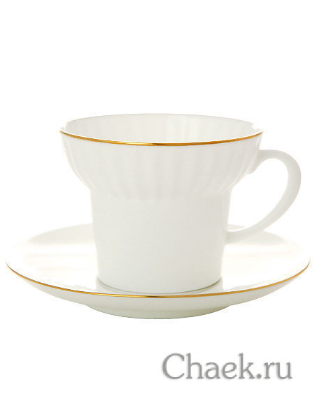 Сервиз чайный форма Волна рисунок Золотой кантик с отводкой 6/20 Императорский фарфоровый завода
