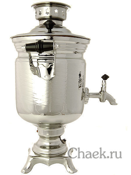 Электрический самовар 3 литра никелированный "цилиндр" с автоматическим отключением при закипании, арт. 110339