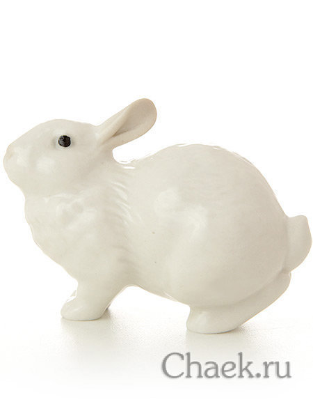 Скульптура Кролик Ушастик белый Императорский фарфоровый завод