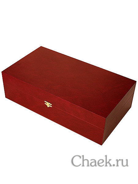 Подарочный футляр под два подстаканника и две ложечки с замочком