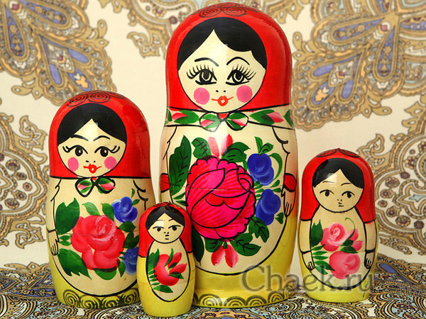 Матрешка "Хохлома семеновская" мини, арт. 51