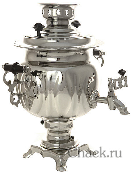 Электрический самовар 3 литра никелированный овал с автоматическим выключением, арт. 110301к