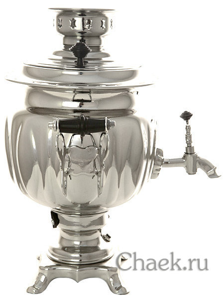 Электрический самовар 3 литра никелированный овал с автоматическим выключением, арт. 110301к