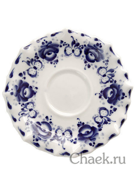 Чайная пара с художественной росписью Гжель "Любимая"