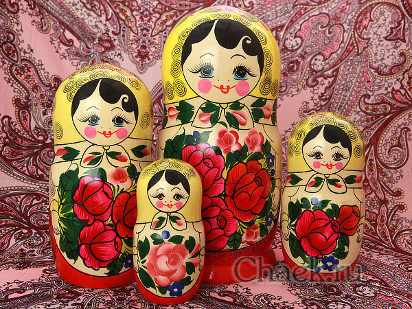 Матрешка "Хохлома семеновская", арт. 100