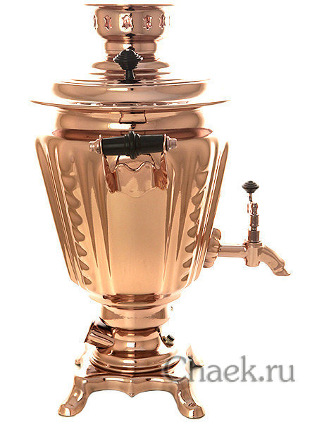 Электрический самовар 3 литра с медным покрытием "конус" с автоматическим отключением при закипании, арт. 120332к