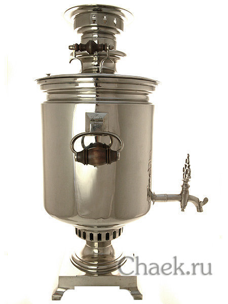 Самовар на дровах 16 л никелированный цилиндр фабрика Воронцова