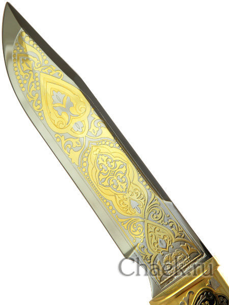 Нож "Златоуст" в кожаных ножнах и в подарочном футляре Златоуст