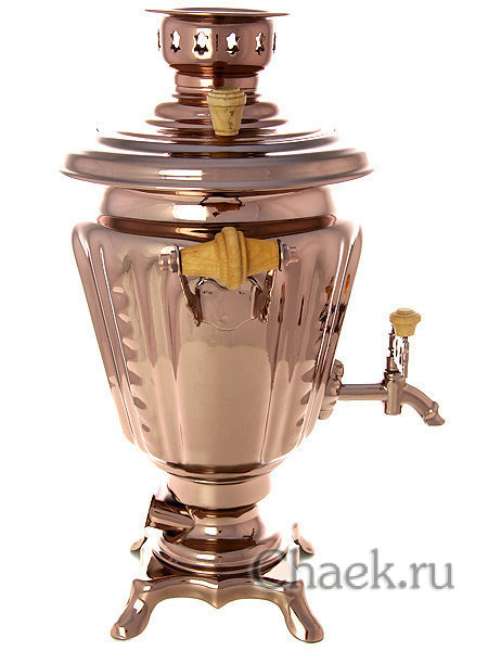 Электрический самовар 3 литра с медным покрытием "конус", арт. 120332