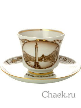 Чайная чашка с блюдцем форма Банкетная рисунок Дворцовая площадь ИФЗ