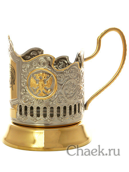 Подстаканник для чая с позолотой "Символ 2017 года - Петух"