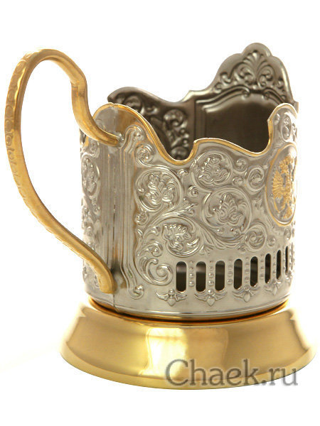 Подстаканник для чая с позолотой "Символ 2017 года - Петух"