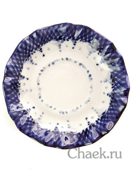 Чайная пара с художественной росписью Гжель "Снежинка"