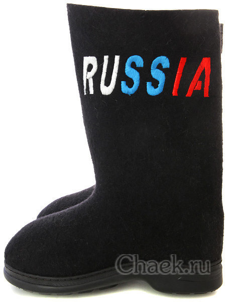 Мужские валенки крашеные на подошве с вышивкой артикул 212В-10