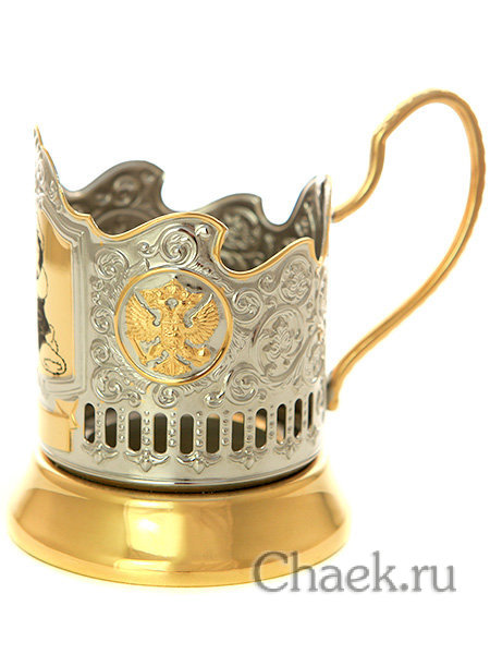 Подстаканник для чая с позолотой "Символ 2018 года - Собака"