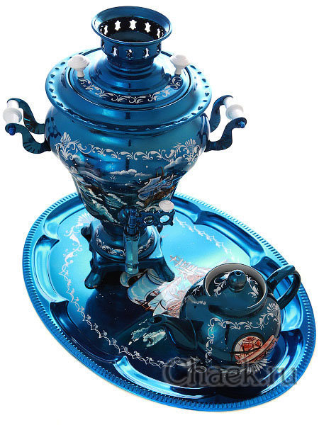 Набор самовар электрический 3 литра с художественной росписью "Морской пейзаж", арт. 130259