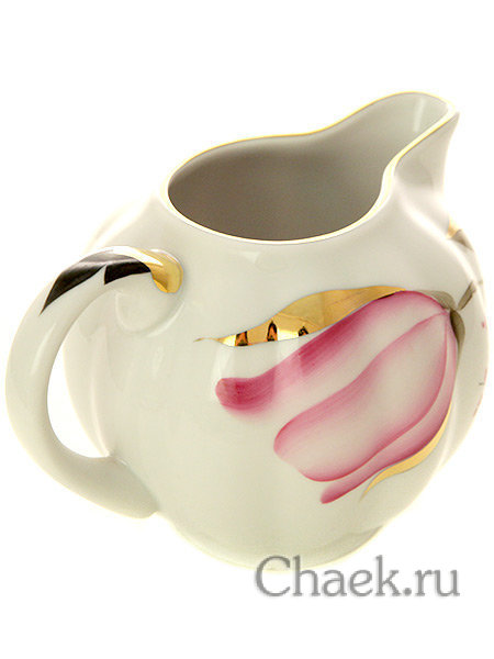 Сливочник форма Тюльпан рисунок Розовые тюльпаны Императорский фарфоровый завод