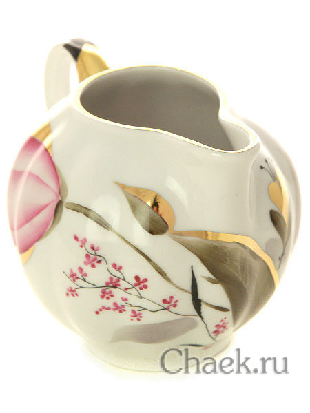 Сливочник форма Тюльпан рисунок Розовые тюльпаны Императорский фарфоровый завод