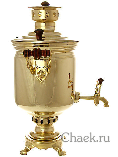 Самовар на дровах 5 л желтый "цилиндр" с трубой в подарок