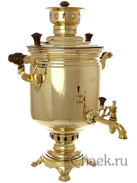 Самовар на дровах 5 л желтый "цилиндр" с трубой в подарок