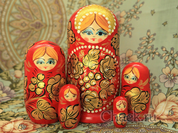 Матрешка "Золотые узоры" 5 куколок