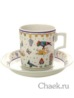 Чайная чашка с блюдцем форма Гербовая рисунок Нескучный сад 1 ИФЗ