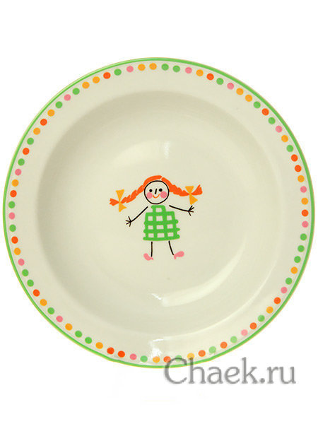 4-x предметный детский комплект форма Молодежная рисунок Хоровод Императорский фарфоровый завод