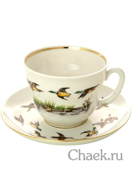 Сервиз чайный форма Сударыня рисунок Летят утки 6/14 Императорский фарфоровый завод
