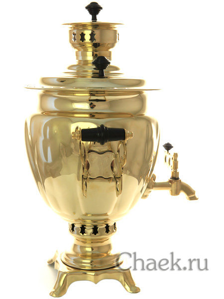 Тульский самовар на дровах 2,5 литра желудь золотой с трубой