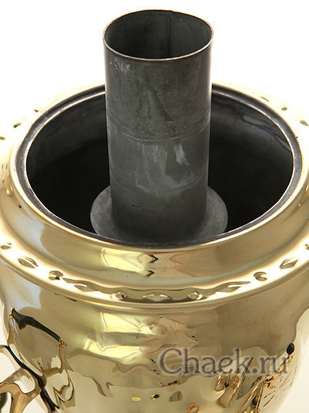 Тульский самовар на дровах 2,5 литра желудь золотой с трубой