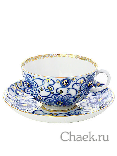 Сервиз чайный форма Тюльпан рисунок Вьюнок 6/20 Императорский фарфоровый завод