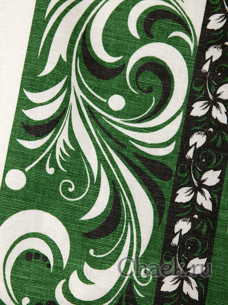Скатерть "Петух", зеленая без кружева, 150х180