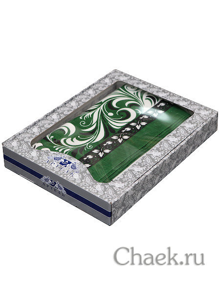 Скатерть "Петух", зеленая без кружева, 150х180