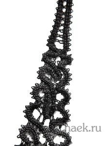 Кружевной черный галстук "Капелька"