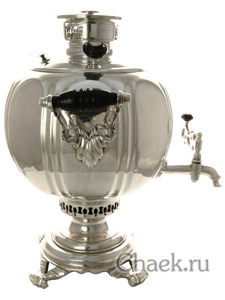 Самовар на дровах 7 л посеребренный шар фабрика Воронцова
