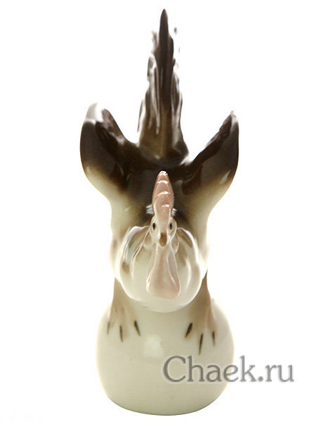 Скульптура петух на шаре коричневый, Императорский фарфоровый завод